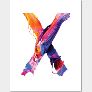 Colorful Painted Initial Letter X Posters and Art